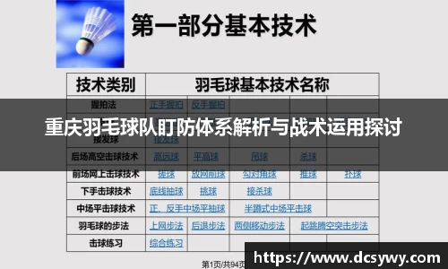 重庆羽毛球队盯防体系解析与战术运用探讨